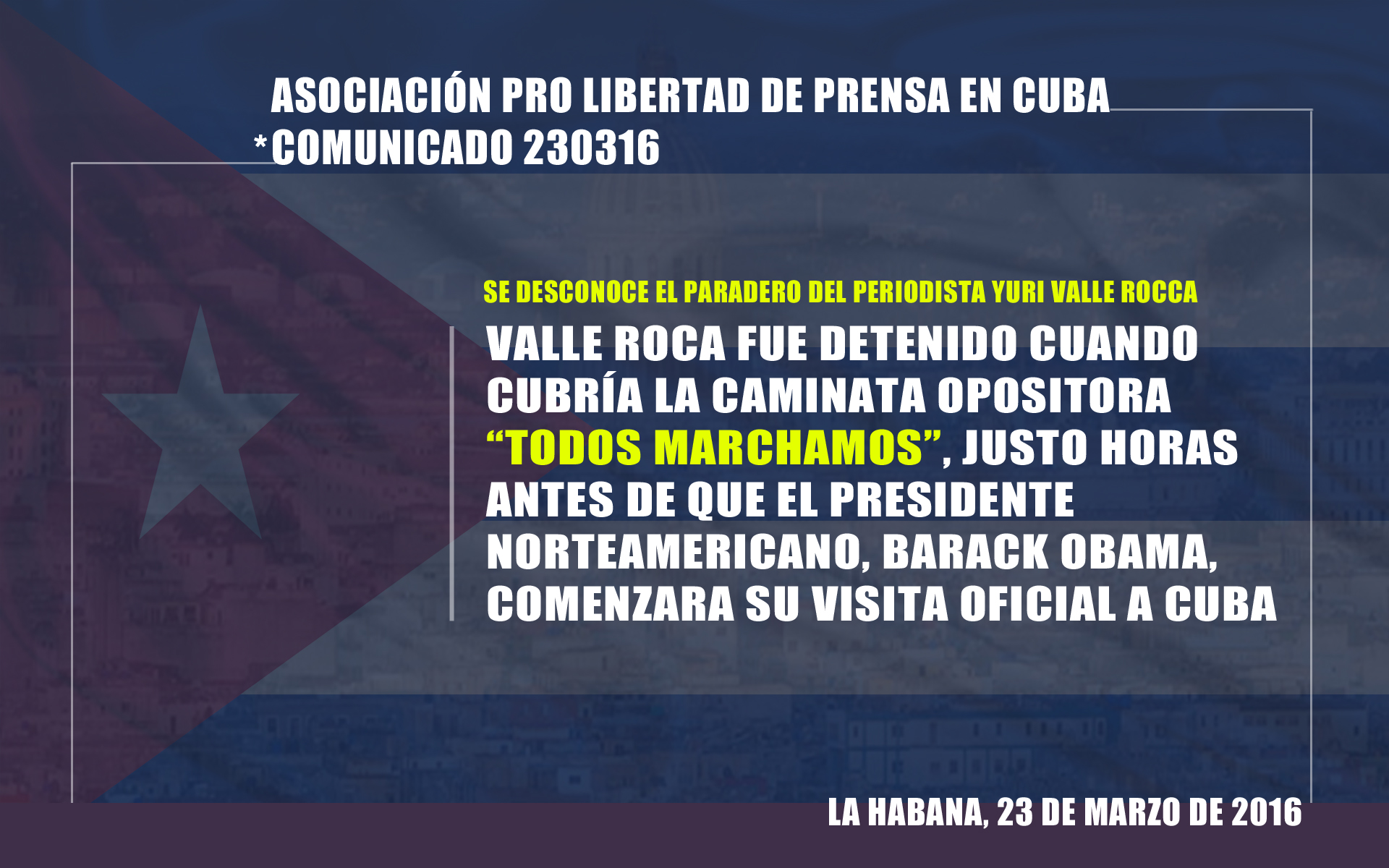Periodista independiente cubano Yuri Valle está desaparecido